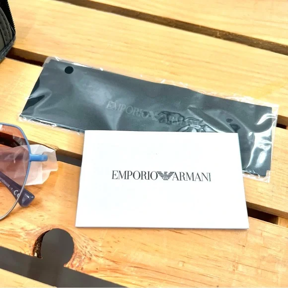 Emporio Armani Sunglasses Matte Light Blue & Sliver Gradient Brown Emporio Armani Sunglasses Matte Light Blue & Sliver Gradient  main image 4